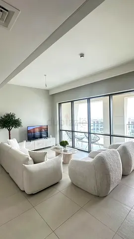 White 3/4 Seater Sofa with 2 White Cloud Lounge Chairs - Good Condition