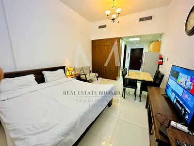 Stunning Furnished Studio with Balcony for Rent in Elite Sports Residence, Dubai Sports City.