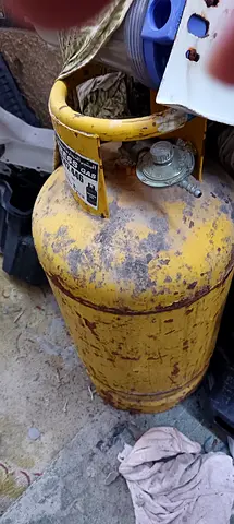 Used empty LPG Gas Cylinder (Yellow) - Good for Spare/Refill