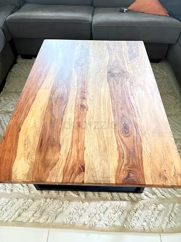 Solid Sheesham Wood Coffee Table - Natural Finish