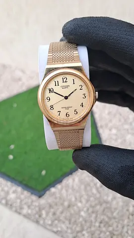 CITIZEN Mens Quartz Watch, , T 4-G02638, Round Face, Gold Dial, Approx. 35.8 x 39 mm