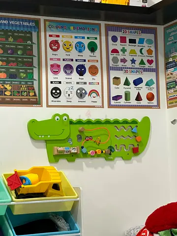 Viga wooden crocodile wall activity toy - bead maze  lacing board wall