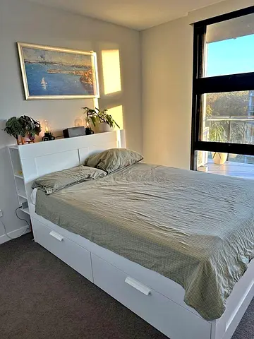 Ikea Queen Brimines Bed frame with Ikea mattress