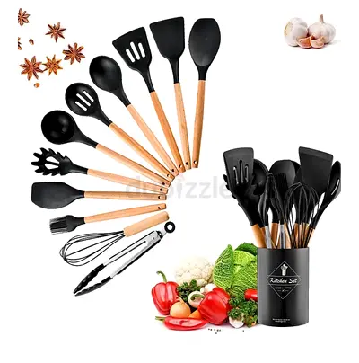 Silicone cooking utensils set