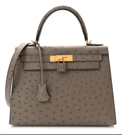Hermes Kelly 25 Ostrich leather. New