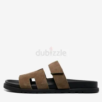 Authentic Hermès Grey Suede Chypre Sandals Size 43