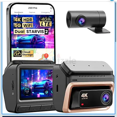 DDPAI 4K Dash Cam for Cars Front and Rear, 2160P+1080P Dual STARVIS