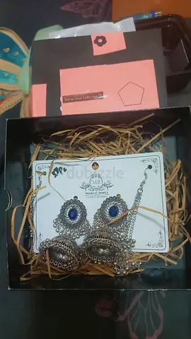 Beautiful Silver Oxidized Jewellery Set (Jhumka  Maang Tikka) available now! 💎 Perfect for wedding