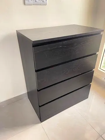 4-Draw Cabinet From Ikea Balck in excellent condition 80x100cm pick up from Khalifa city A