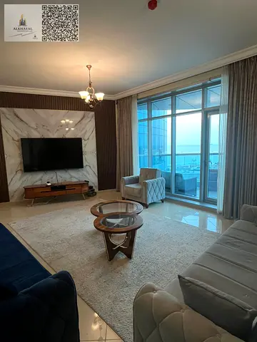 Luxury apartment for monthly rent in Corniche Residence | Two rooms and a lounge with sea view and a city 🌊🏙️ area of 2400 feet | Distinctive location and high-end life ✨