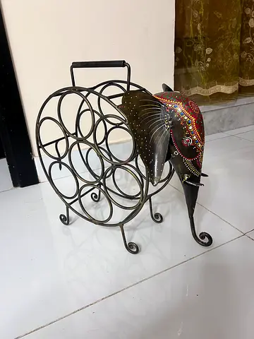 Handcrafted Metal wine or bottle rack