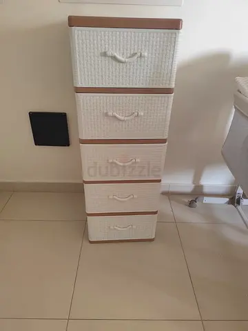 Compact 5-Drawer Plastic Storage Unit - White (Perfect Condition)