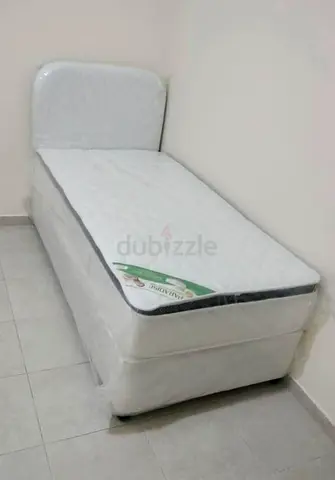 Single Bed with topper Mattress and Headboard -