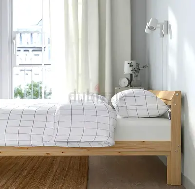 Solid Pine Single Bed Frame – Simple Natural Wood, Good Condition