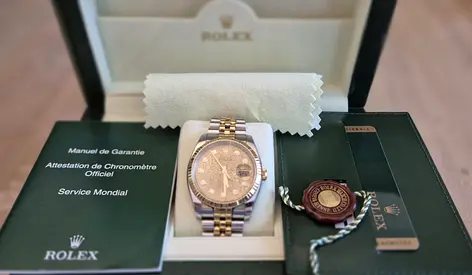 Rolex Datejust Two-Tone Mens Watch with Box and Papers