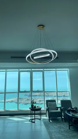 Modern LED Ring Chandelier — 3-Ring Pendant Light, Brushed Gold