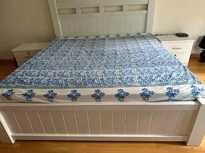 King Size Bed, Mattress and Side Tables