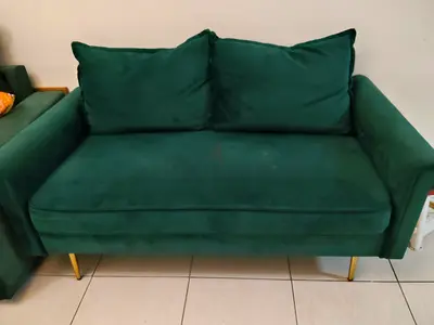 Sofa 2 seater green velvet