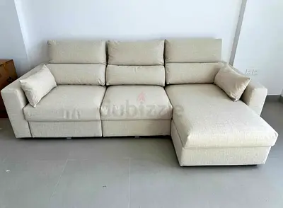 IKEA Esklstuna L Shape Sofa Bed Beige Excellent Condition