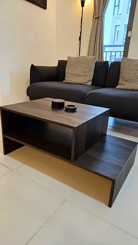 IKEA Modern two-tier rectangular coffee table in dark wood finish