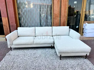 The Lóóm Collection L Shape Sofa Beige Excellent condition