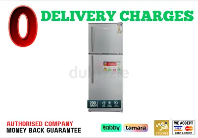 Geepas 200L Double Door Defrost Refrigerator With Grip Handle - 1 Year Warranty