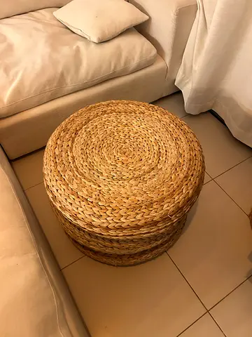 IKEA Handwoven Round Sea Grass Pouf / Ottoman