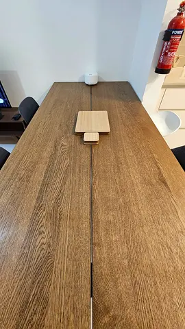 MÖRBYLÅNGA Solid Wood Dining Table with Modern Frame - Seats 6