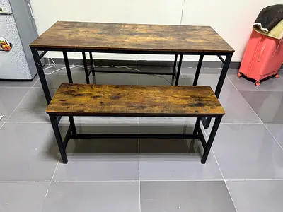 Set of 3 Wooden Nesting Tables - Rustic Brown finish