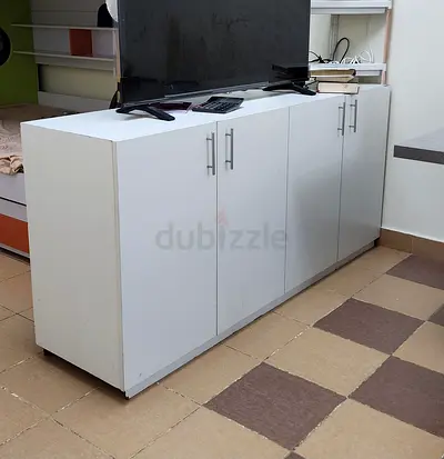 White 4-Door Storage Cabinet / Sideboard - Good Condition