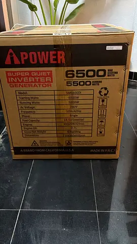 A-iPower 6500W Super Quiet Inverter Generator (Model SM6500DI) - New in Box