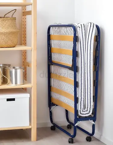 Ikea Roll Away Bed Foldable Single Guest Bed Frame with Slats - Good Condition