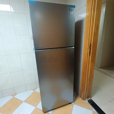 Silver Double-Door Refrigerator - Good Condition