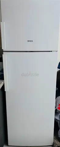 White two-door Vestel refrigerator - good working condition