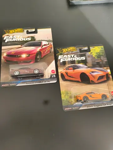 Hotwheels premium Nissan 240SX (S14)  2021 Toyota GR Supra