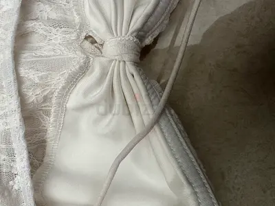 White Lace halter neck with Bow Detail