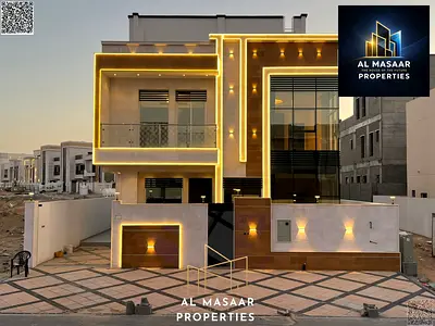 A luxury villa in the heart of Ajman, two floors and a roof, at a price including registration and ownership fees and air conditioning
