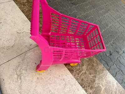 Pink Toy Shopping Trolley Cart - Good Used Condition