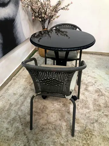 Garden 2-chairs with glass top coffee table