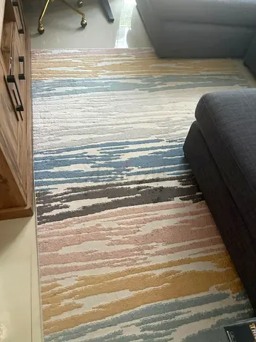 Modern Abstract Multicolor Area 3 Rugs— Good Condition