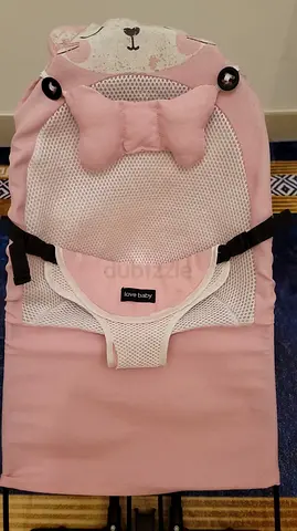 Pink Baby Bouncer Seat with Mesh Support (Love Baby)