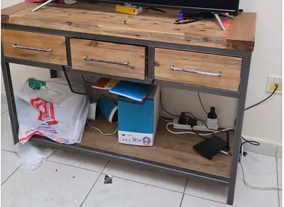 Industrial-style TV Console / Media Unit with Drawers. Strong TV table