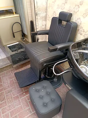 Salon Shampoo Backwash Unit with Ceramic Basin - Black