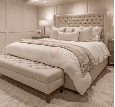 Beige colour 200*200 super king size bed