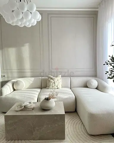 Light Beige Modern L-Shaped Sectional Sofa (Comfortable, Minimalist)