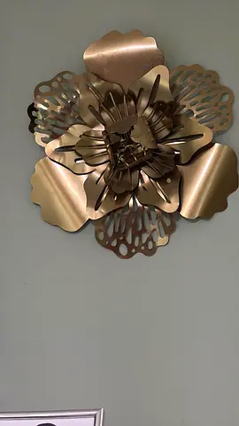 Large Metal Floral Wall Art - Gold Decorative Piece
