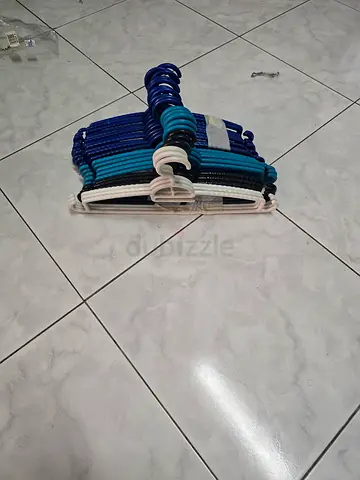 Set of Plastic Clothes Hangers (Blue  White) - 20 pcs