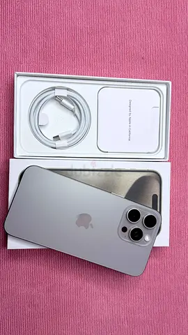 Iphone 15 promax 256gb natural titanium with complete box and charger