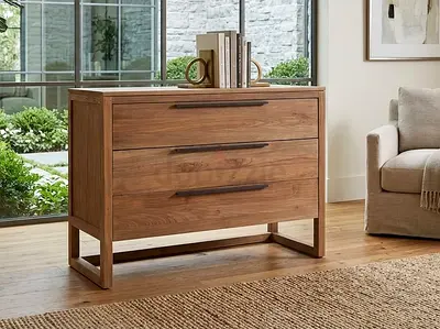 Linea 49 Natural Teak Wood 3-Drawer Dresser crate barrel
