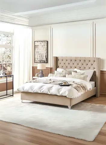 Perfect condition Queen bed with headrest and mattress